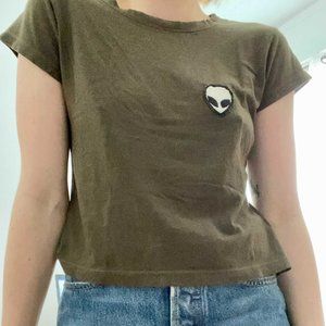 Cropped Alien Patch Tee